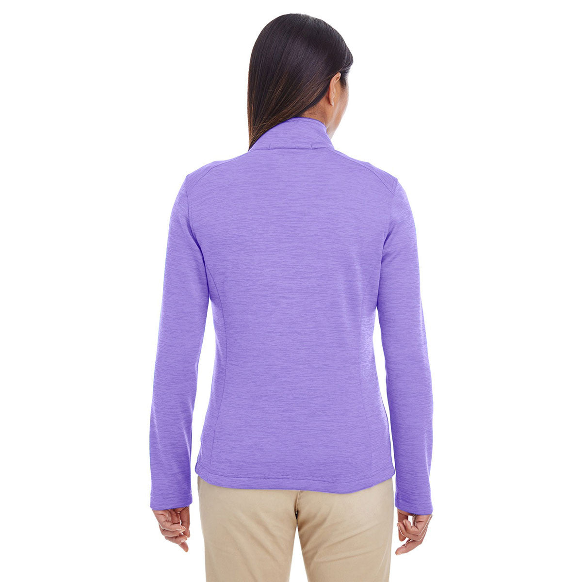 Devon & Jones Women's Stunning Grape Heather Newbury Melange Fleece Quarter-zip - A Must-Have!