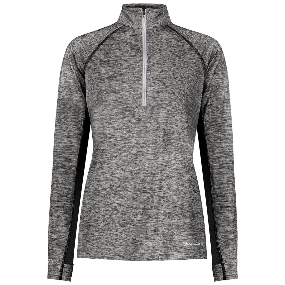 Holloway Women's Black Heather Electrify Coolcore 1/2 Zip Pullover - A Must - Have for Stylish Women!