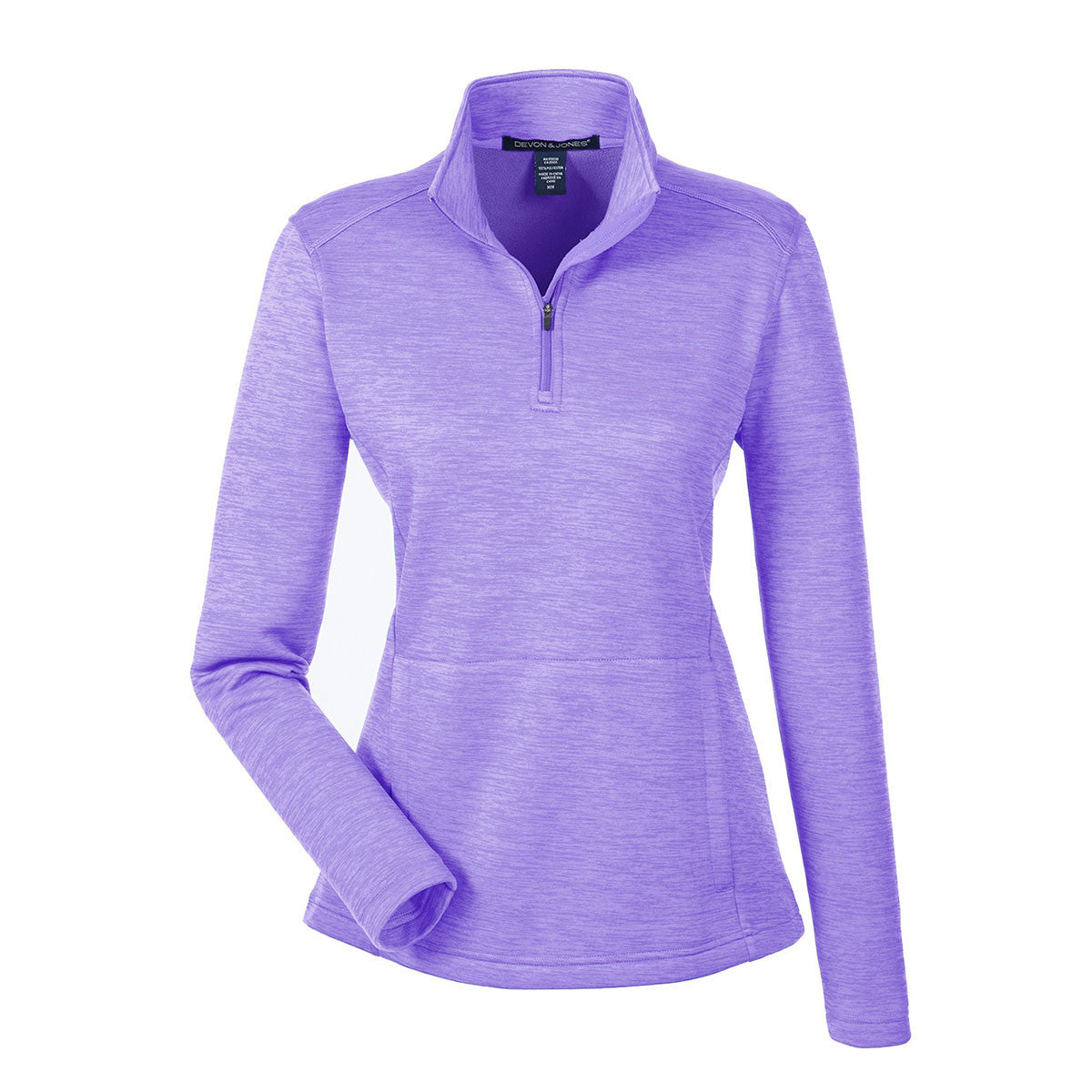 Devon & Jones Women's Stunning Grape Heather Newbury Melange Fleece Quarter-zip - A Must-Have!