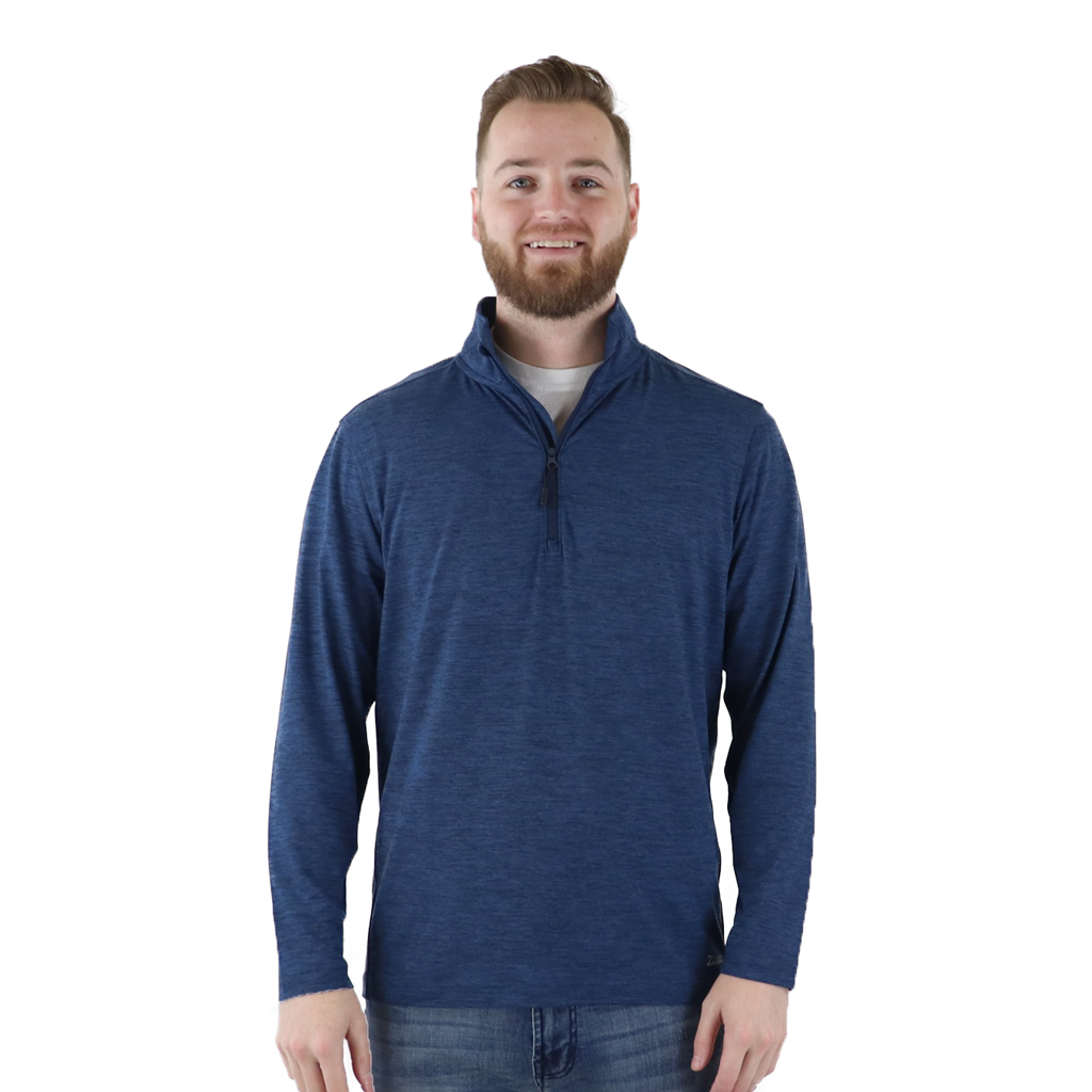 Zusa Men's Navy Heather 48-Hour Brisk Quarter Zip - Your Ideal Activewear