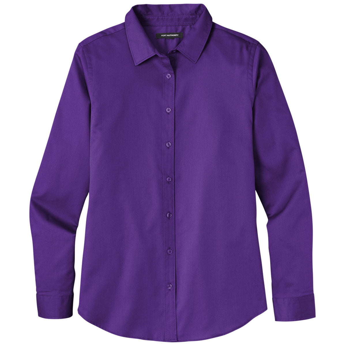 Port Authority Women's Stunning Purple Long Sleeve SuperPro React - Elevate Your Style!