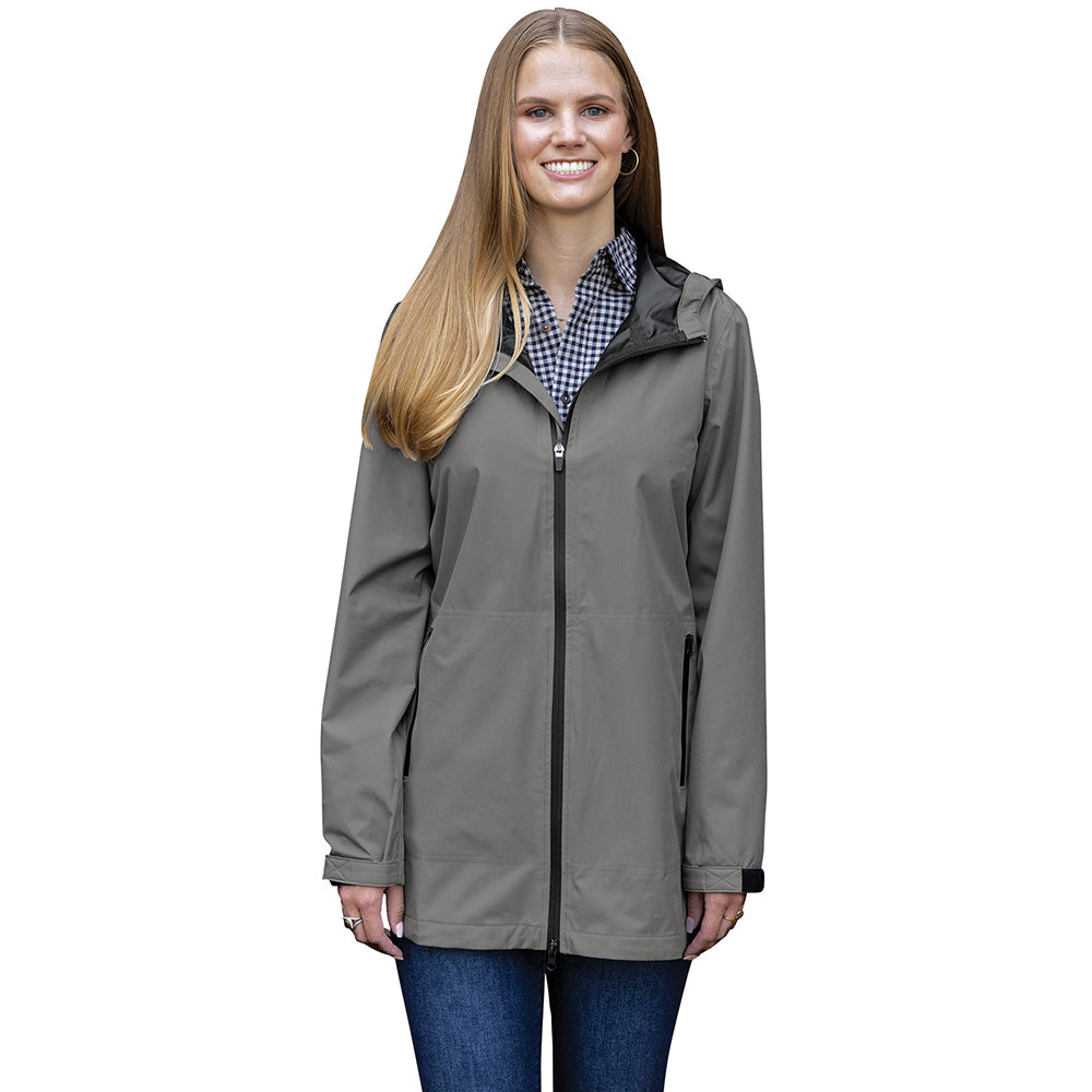 Charles River Women's Stylish Grey Atlantic Rain Shell Jacket