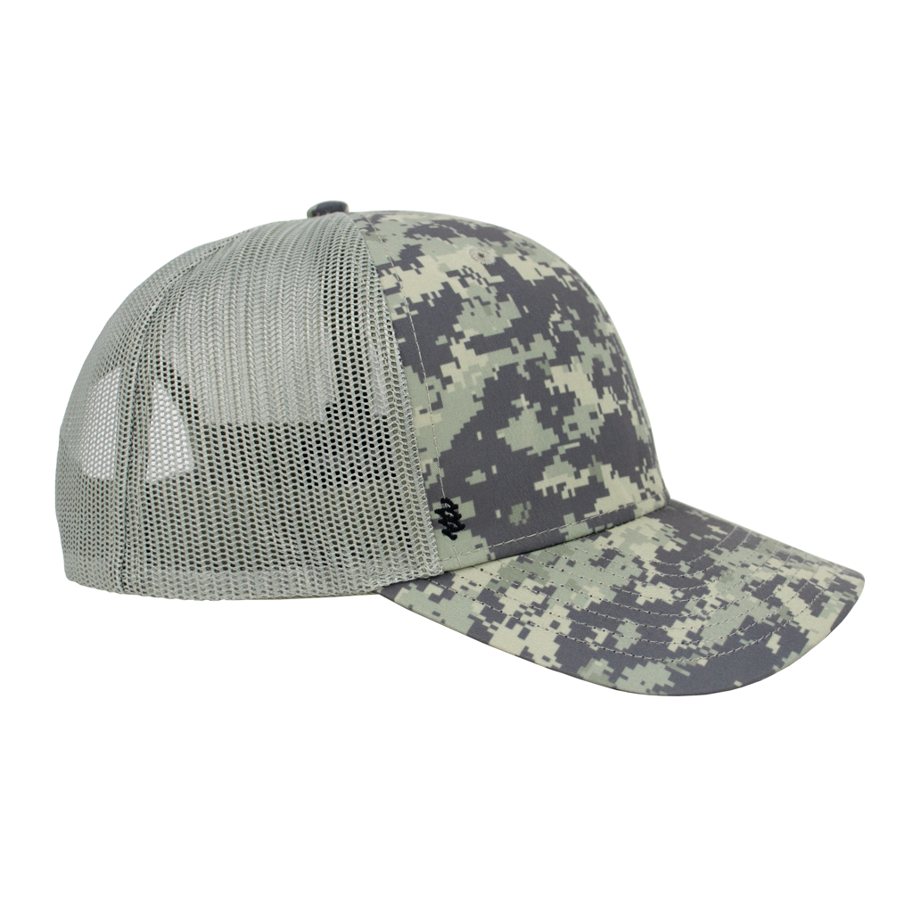 48-Hour Zusa Digitized Camo Print Military Green Open Road Trucker Cap: A Perfect Blend of Style and Sustainability
