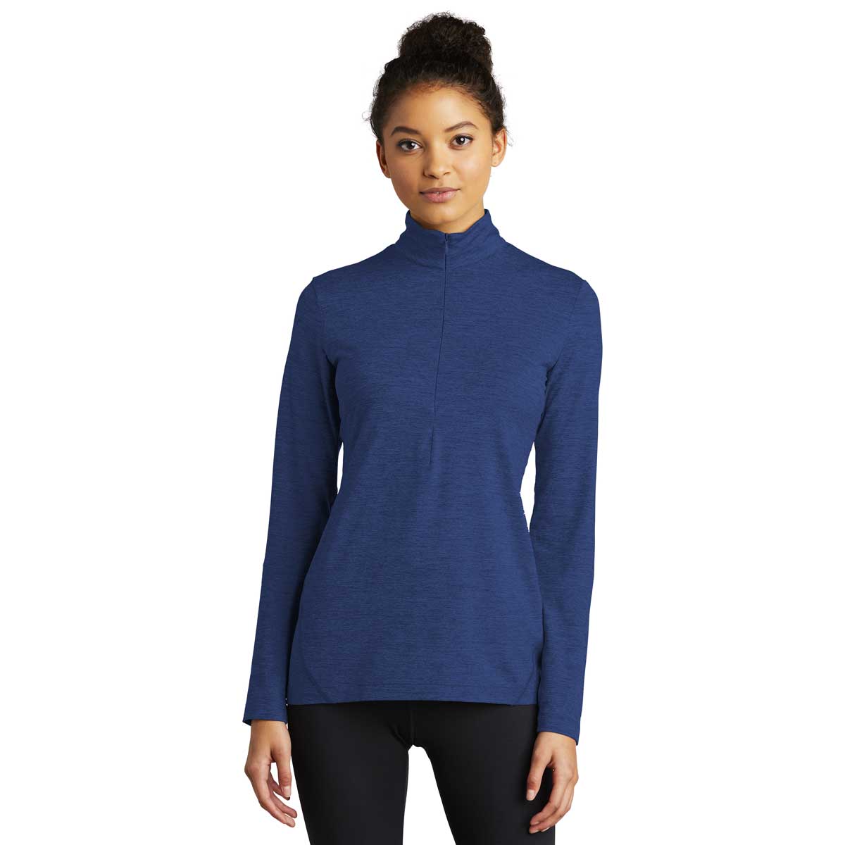 Sport-Tek Women's True Royal Heather Exchange 1.5 Long Sleeve Half Zip - The Ultimate Activewear