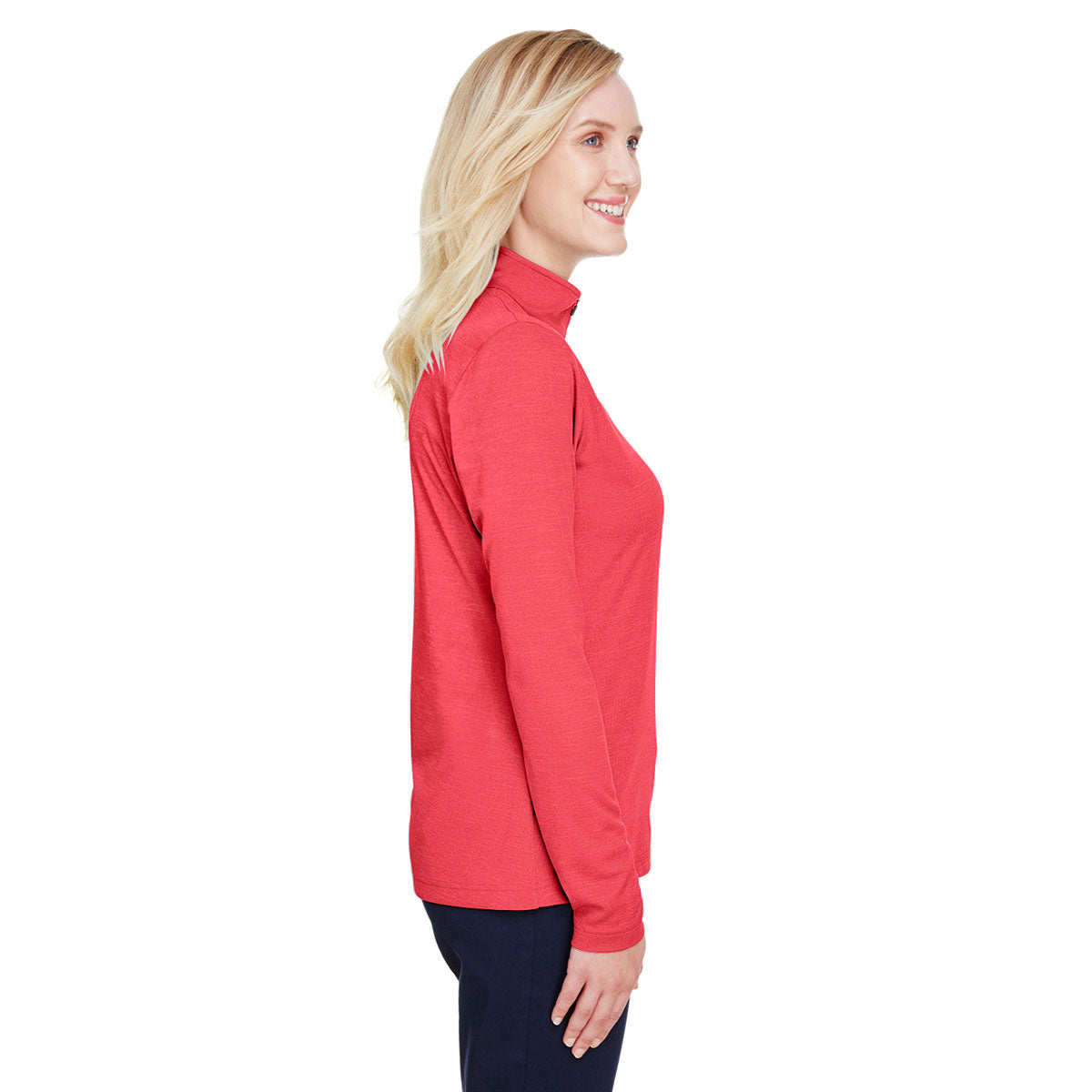 Team 365 Women's Red Heather Zone Sonic Heather Performance Quarter-Zip: A Dreamy Sportswear
