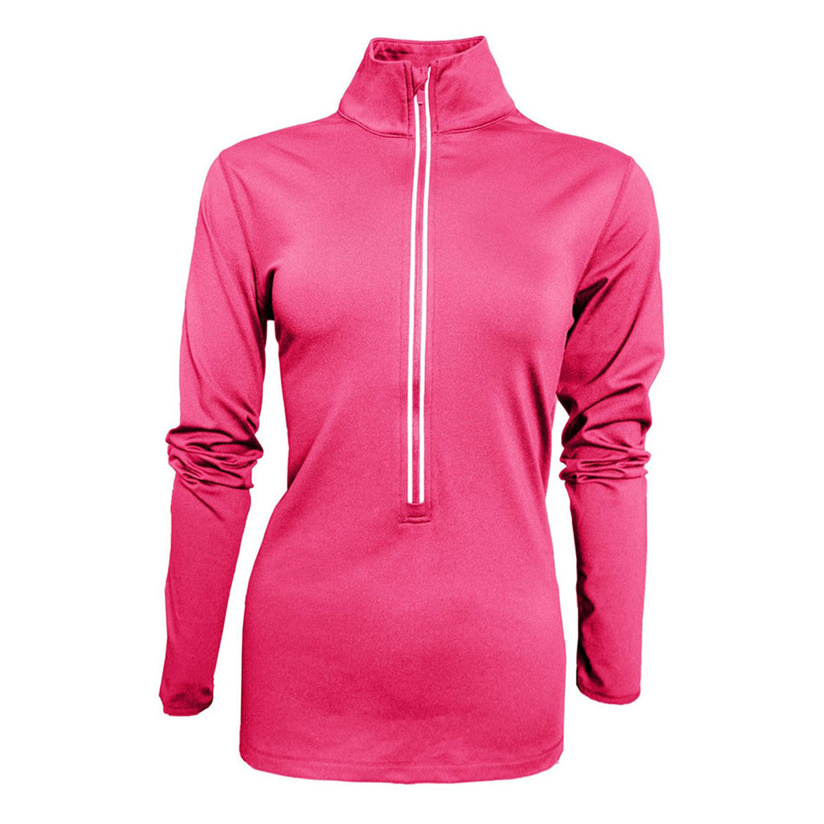 BAW Women's Stunning Neon Pink 1/2 Zip Comfort Sweatshirt