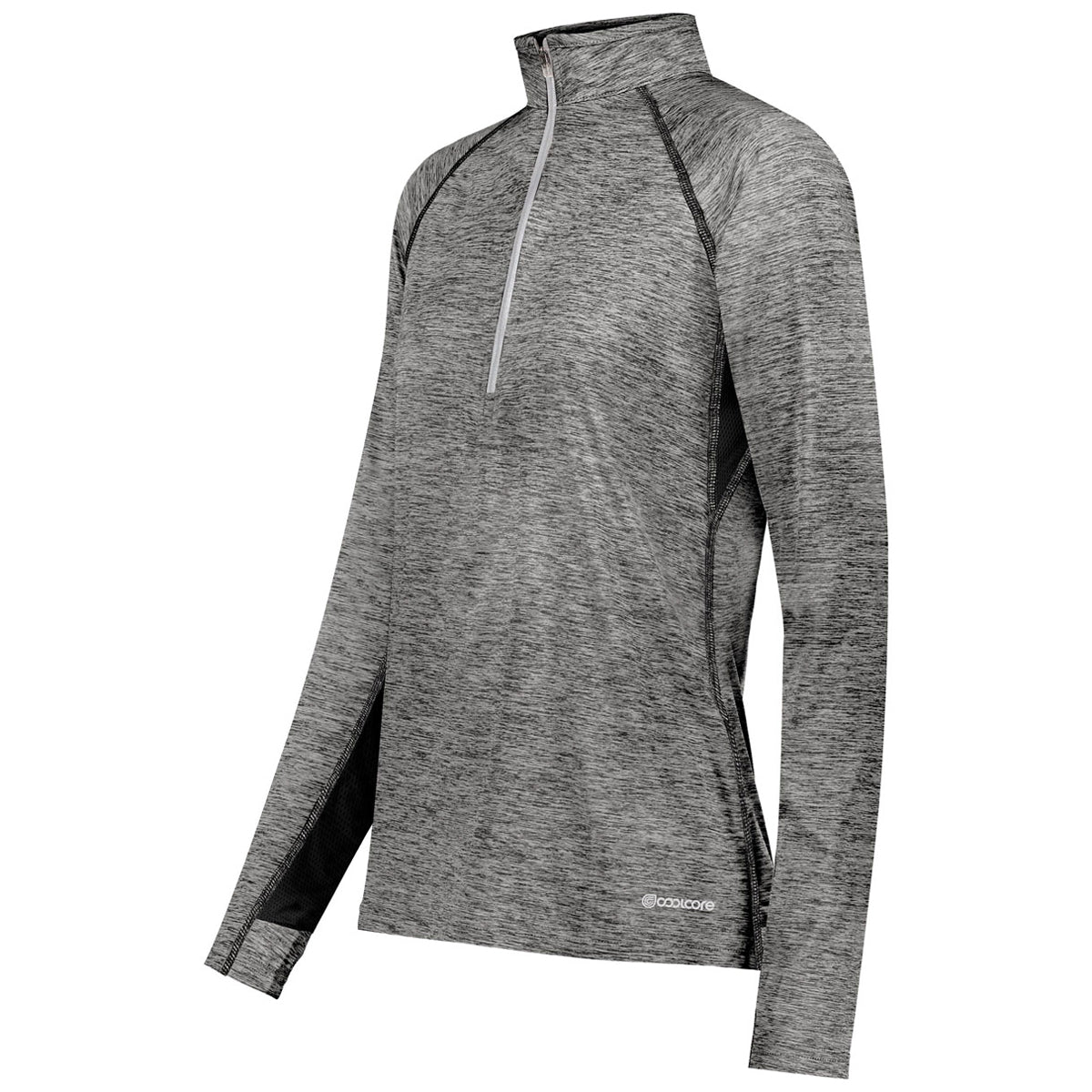 Holloway Women's Black Heather Electrify Coolcore 1/2 Zip Pullover - A Must - Have for Stylish Women!