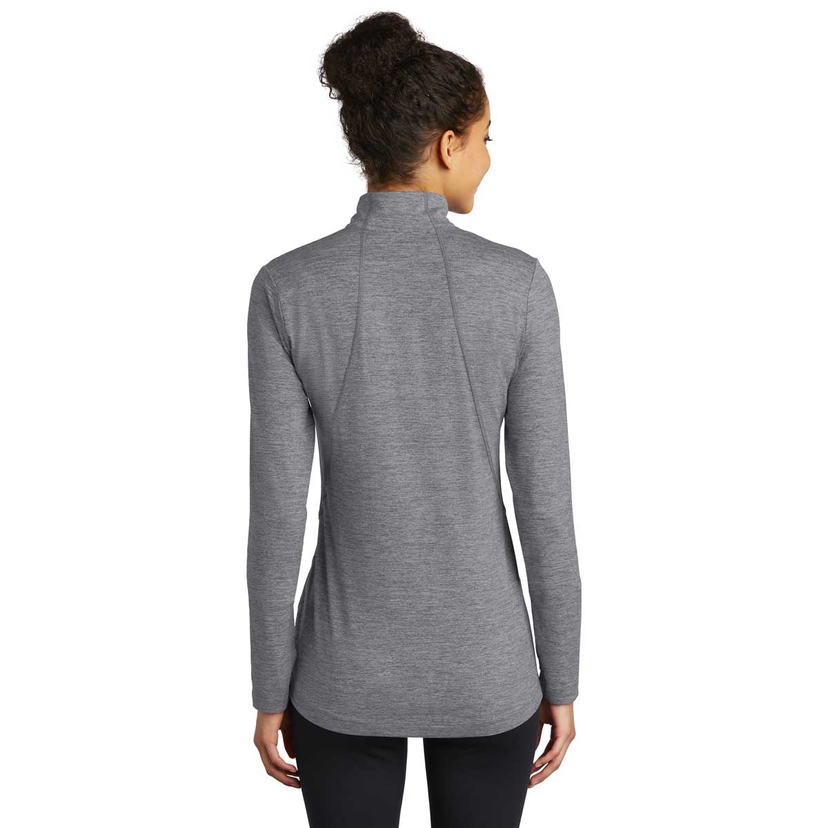 Sport-Tek Women's Grey Heather Exchange 1.5 Long Sleeve Half Zip - The Ultimate Activewear
