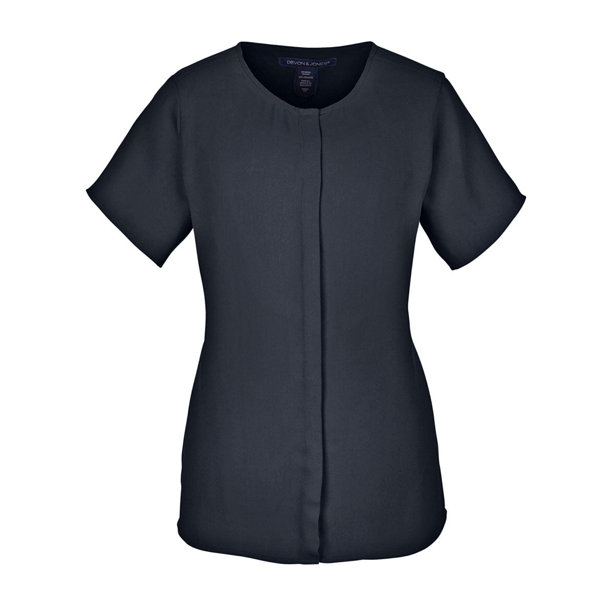 Devon & Jones Women's Stunning Black Perfect Fit Short-Sleeve Crepe Blouse