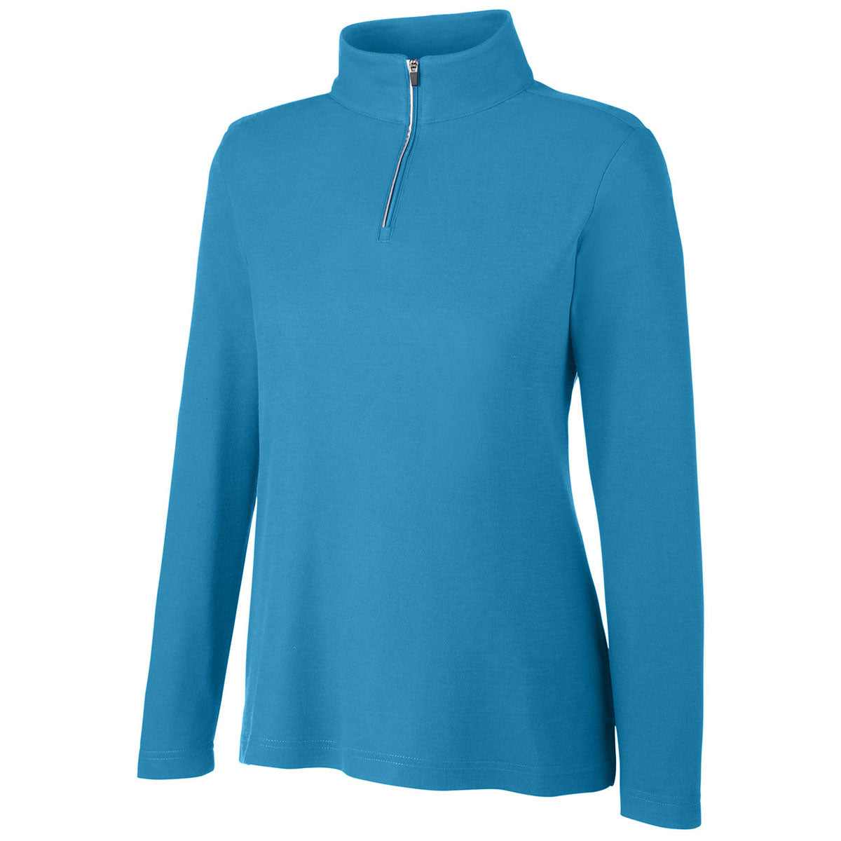 Core 365 Women's Stunning Electric Blue Fusion ChromaSoft Pique Quarter-Zip
