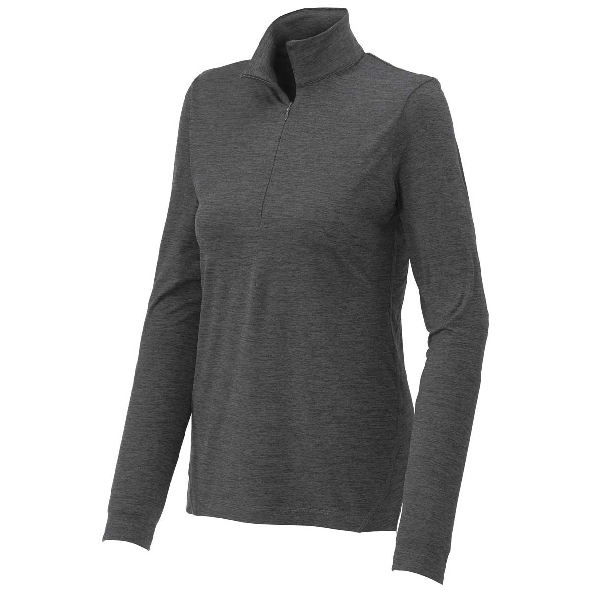 Sport-Tek Women's Graphite Heather Exchange 1.5 Long Sleeve Half Zip - A Must-Have Activewear!