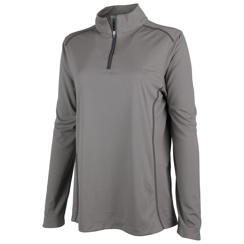 Charles River Women's Grey Horizon Quarter Zip Pullover - Stylish Team Gear