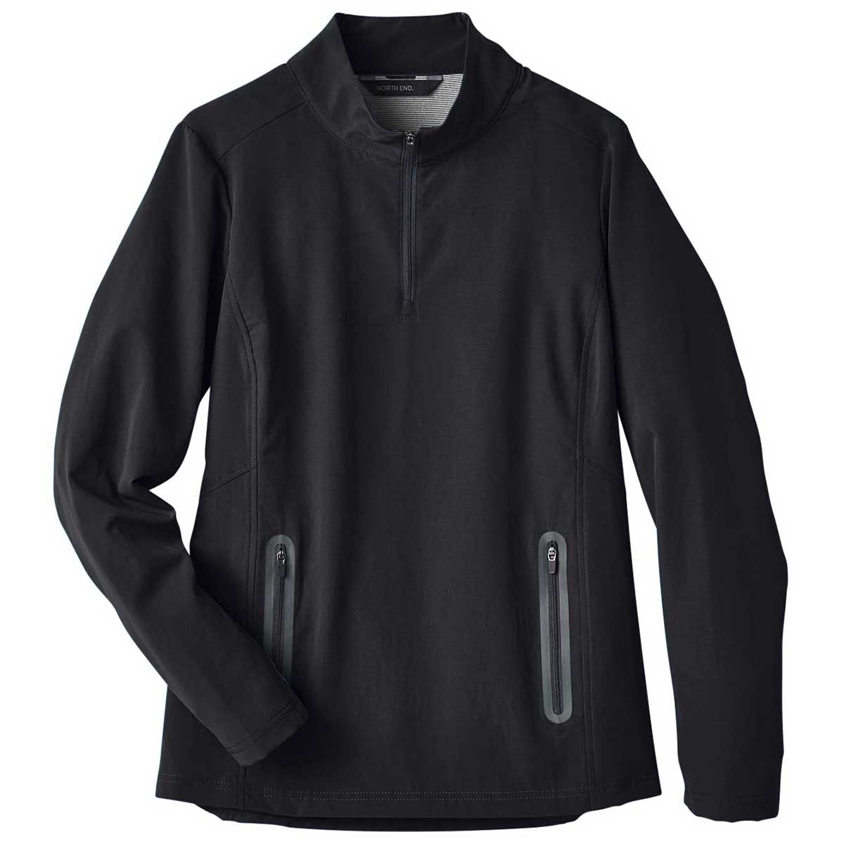 North End Women's Black/Carbon Quest Stretch Quarter-Zip - The Ultimate Customizable Jacket