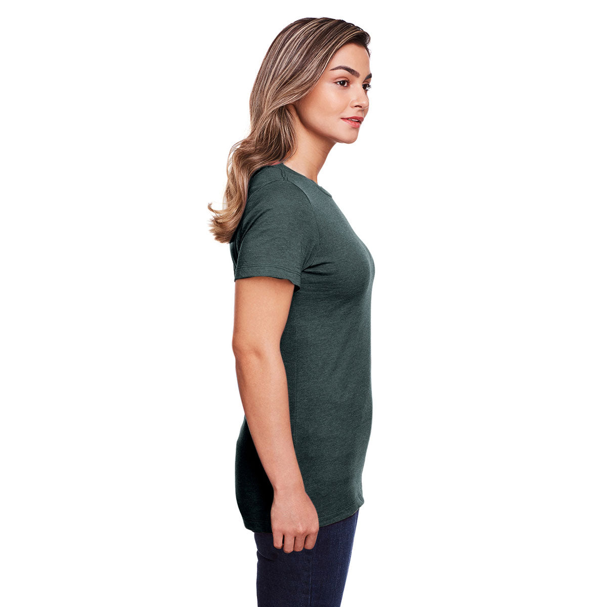 Gildan Women's Steel Blue Softstyle CVC T-Shirt: Create Your Unique Look!