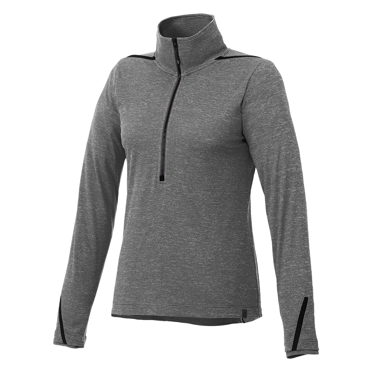Elevate Women's Eco-Friendly Half Zip: Heather Charcoal/Black