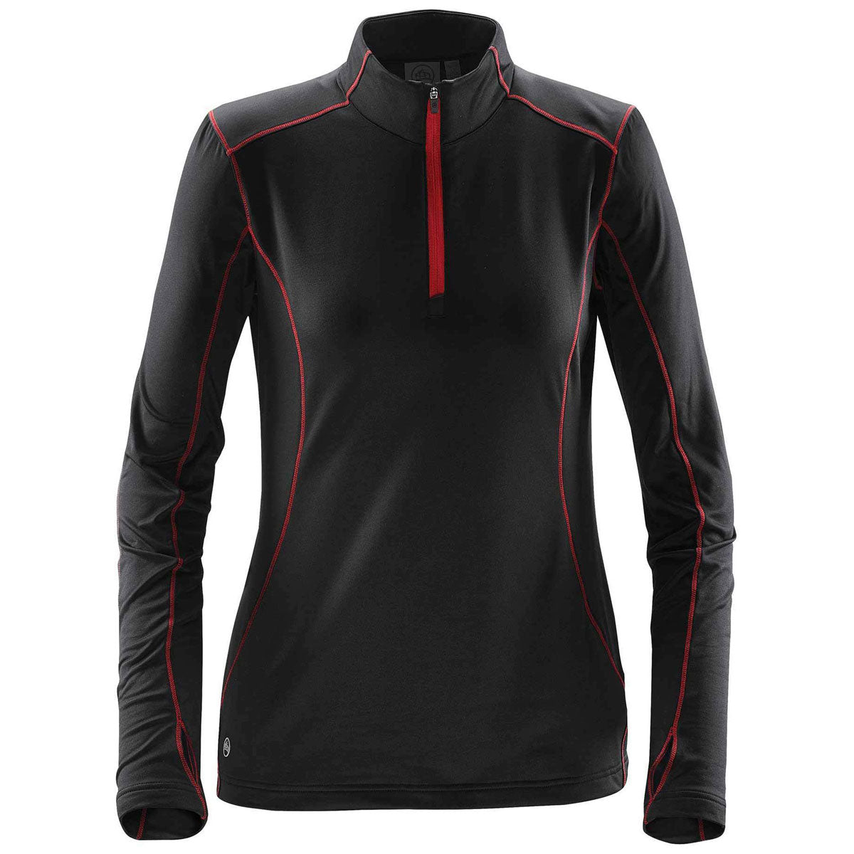 Stormtech Women's Stunning Black/Bright Red Pulse Fleece Pullover - A Must-Have!