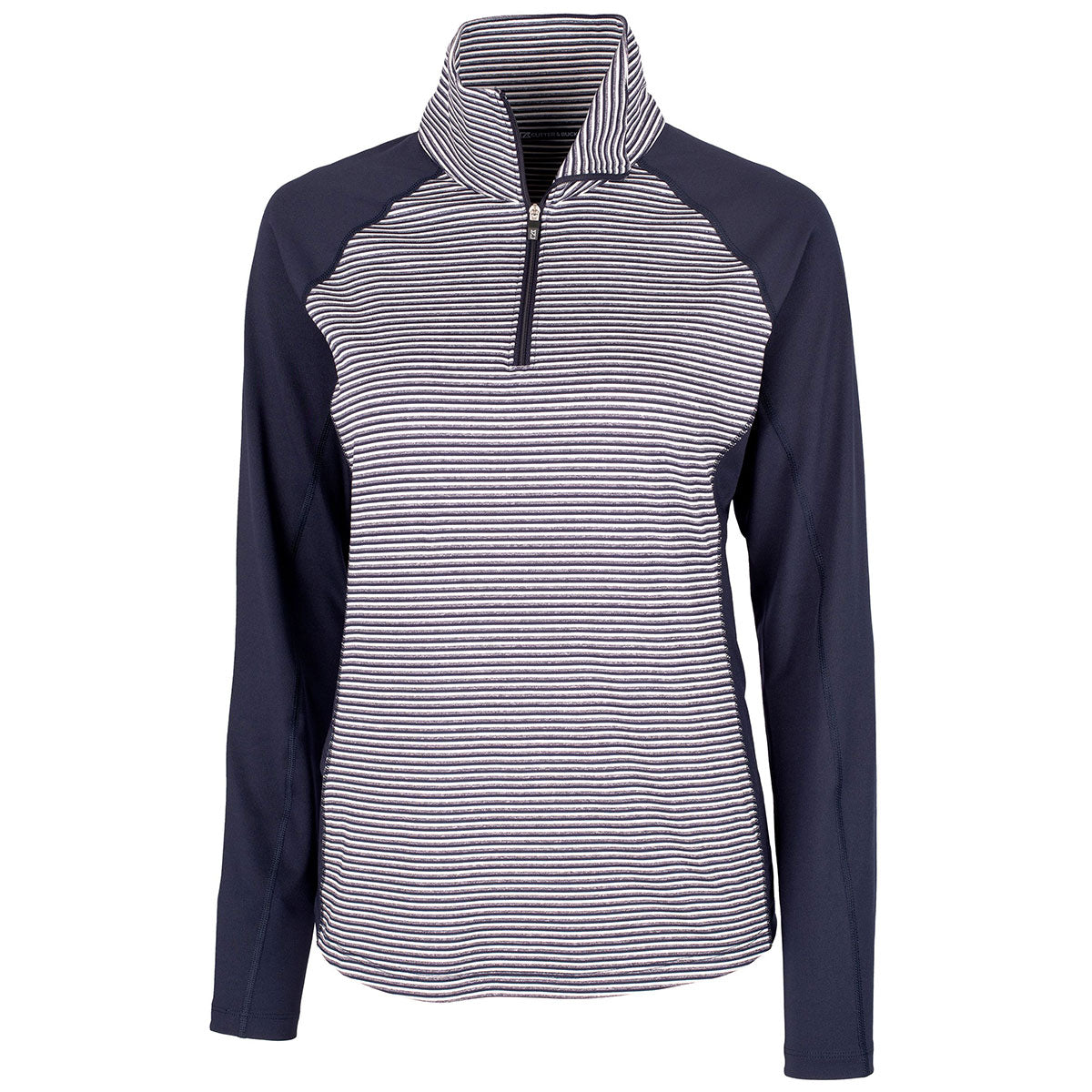 Cutter & Buck Women's Liberty Navy Forge Tonal Stripe Half Zip - A Stylish and Comfortable Choice