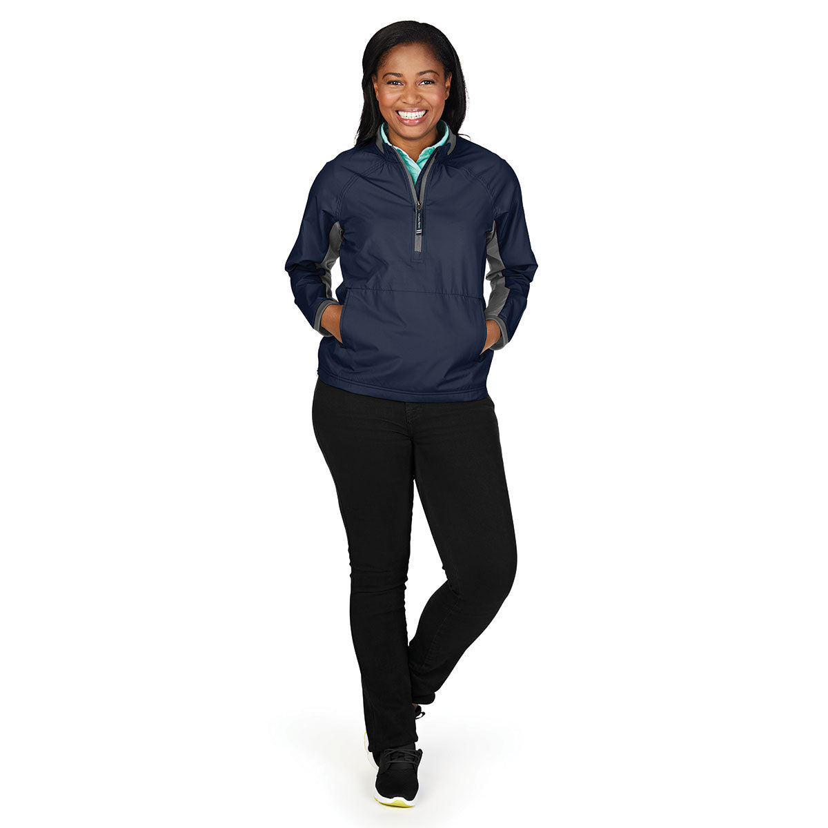 Charles River Women's Navy/Grey Bunker Stylish Windshirt