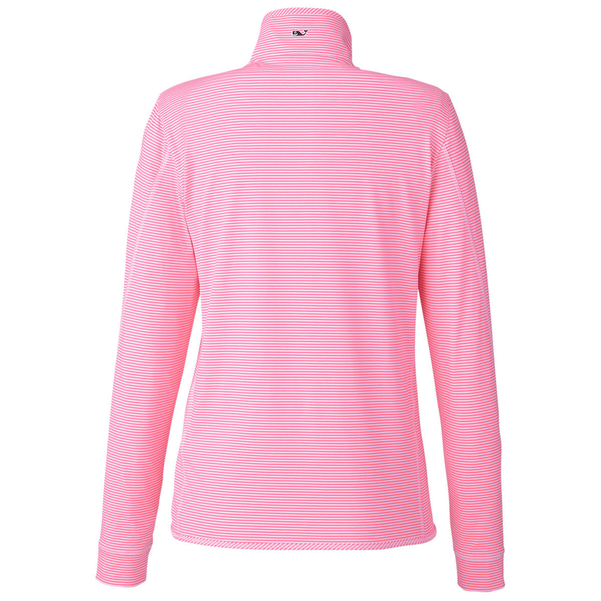 Vineyard Vines Women's Stunning Pink Microstripe Sankaty Half-Zip Pullover