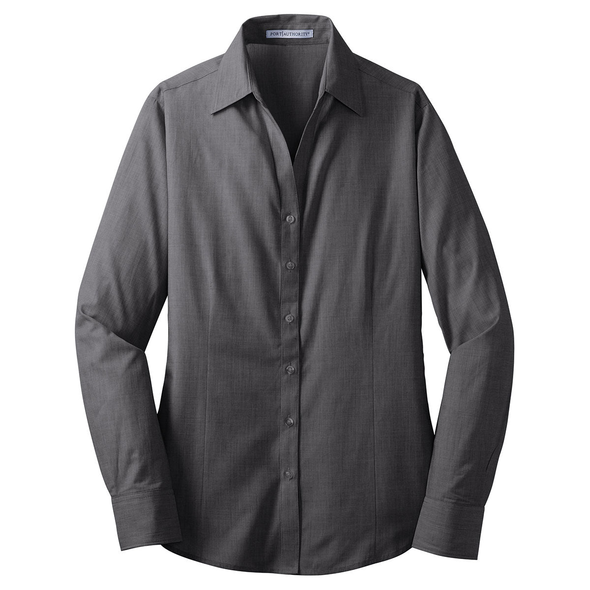 Port Authority Women's Soft Black Crosshatch Shirt: Effortless Elegance