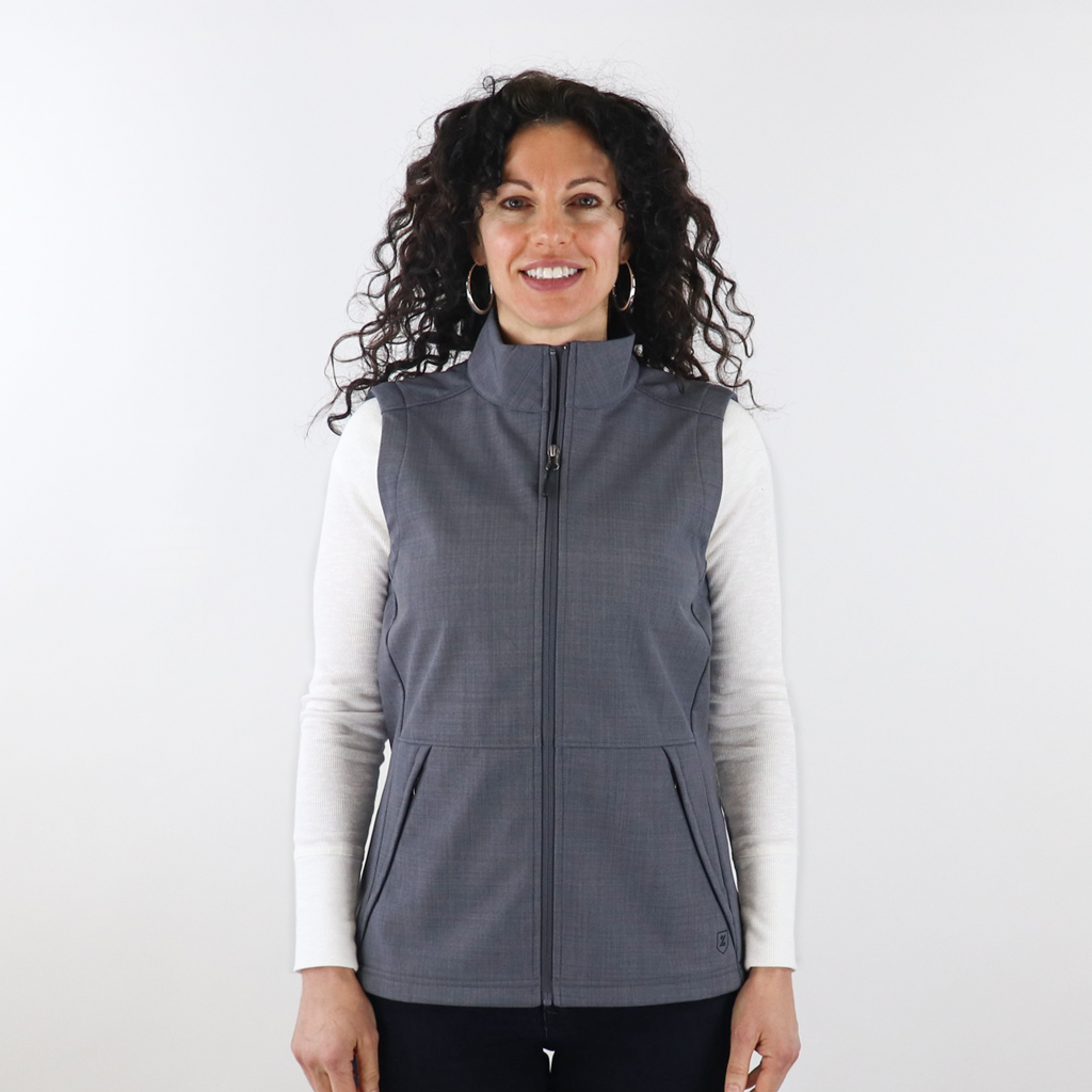 Zusa Women's Charcoal Cross-Hatch Wanderlust Vest: A Sustainable Fashion Statement