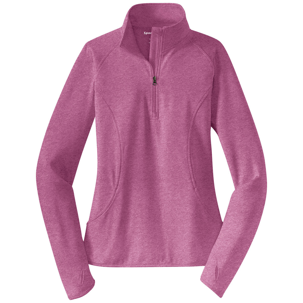 Sport-Tek Women's Pink Rush Heather Sporty 1/4-Zip Stretch Pullover