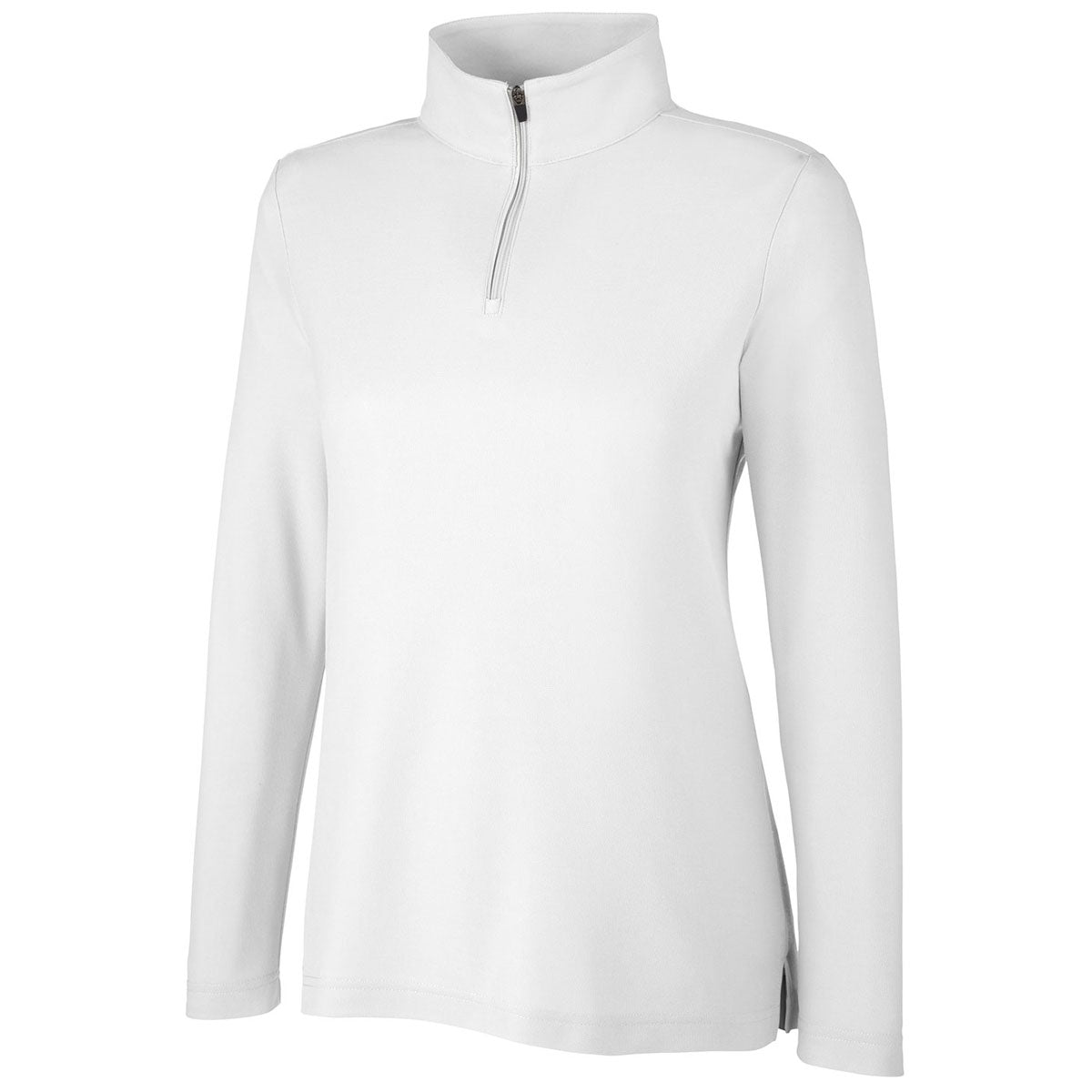 Core 365 Women's White Fusion ChromaSoft Pique Quarter-Zip: A Stylish Essential