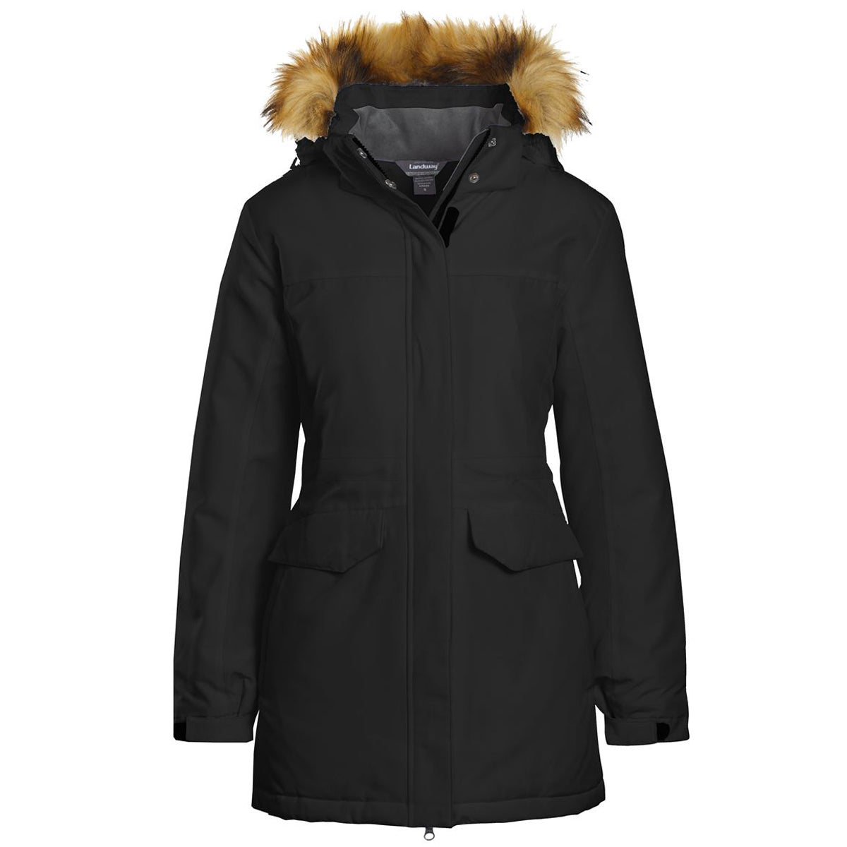 Landway Women's Luxurious Black Providence Faux Fur Insulated Parka