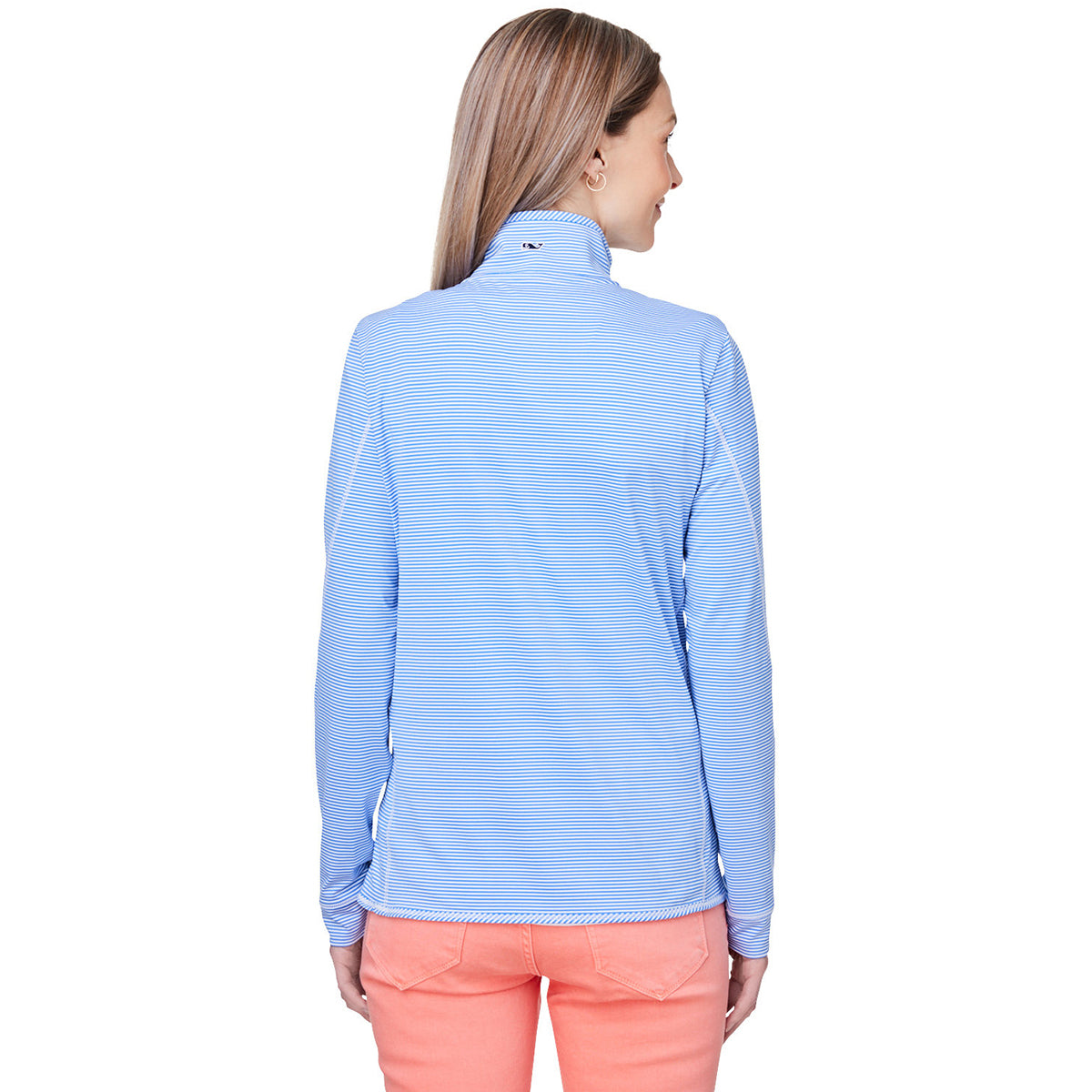 Vineyard Vines Women's Stylish Blue Microstripe Sankaty Half-Zip Pullover - A Must-Have!