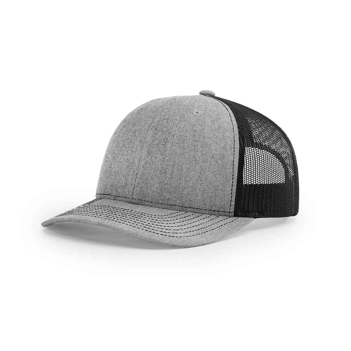 Richardson Heather Grey/Black Mesh Back Split Trucker Hat - Ideal for Brand Promotion