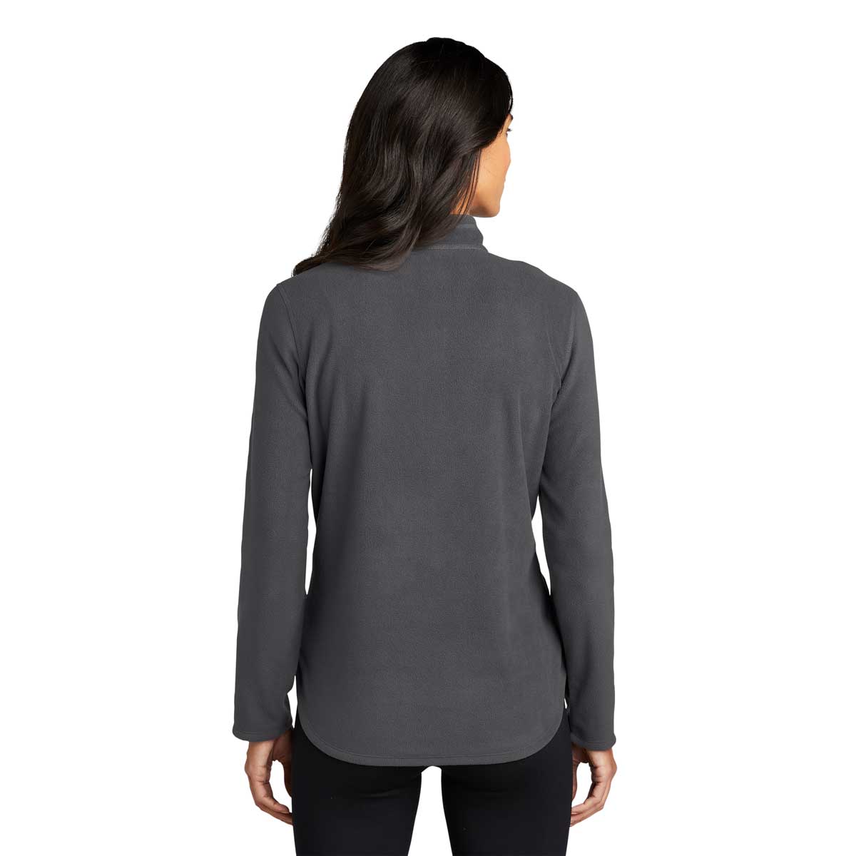 Eddie Bauer Women's Stylish Grey Steel Half Zip Microfleece Jacket