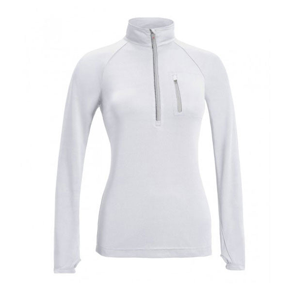 Expert Women's White Half Zip Performance Top: Run with Style!