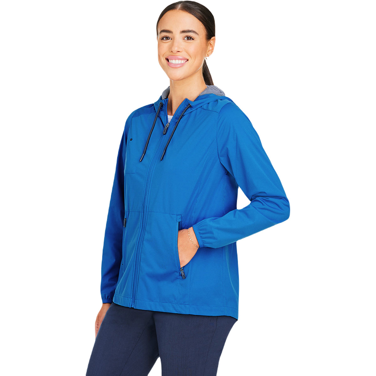 North End Women's Nautical Blue Heather Lightweight Breathable Jacket
