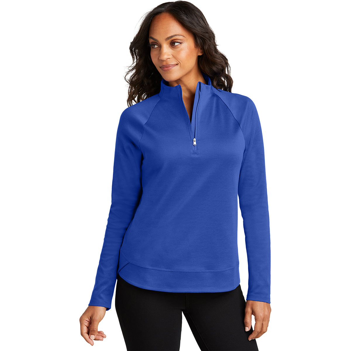 Port Authority Women's True Royal C-FREE Cypress 1/4 Zip - A Stylish Layering Essential
