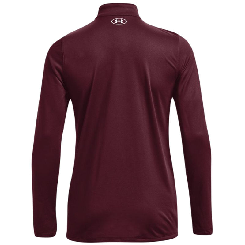 Under Armour Women's Stunning Maroon/White Team Tech 1/2 Zip - A Must-Have!