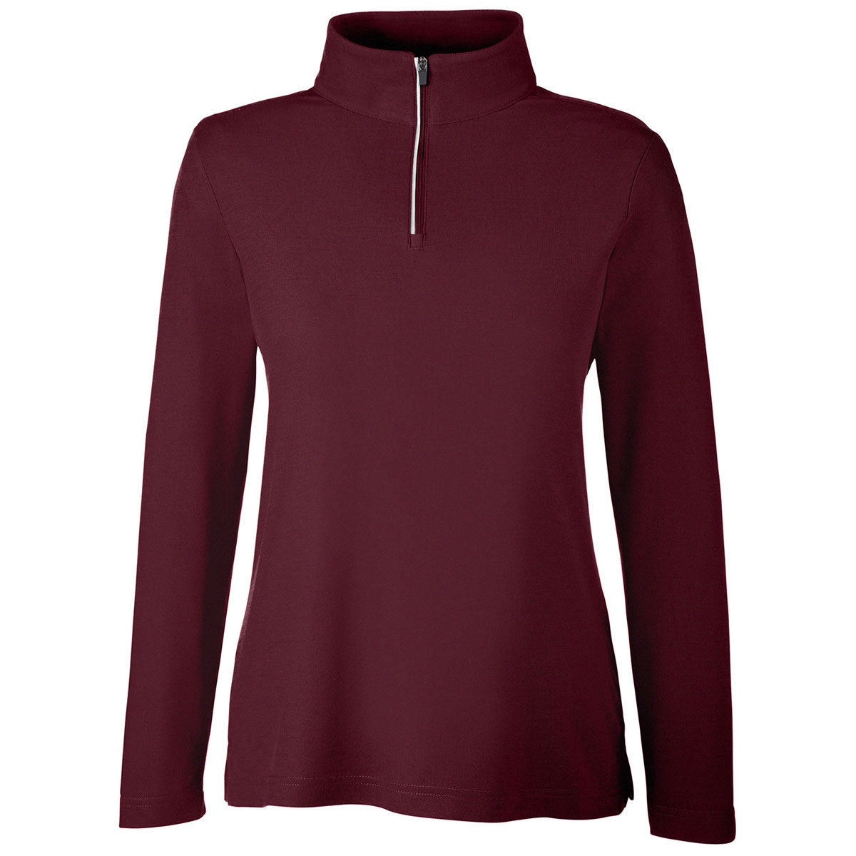 Core 365 Women's Burgundy Fusion ChromaSoft Pique Quarter-Zip - A Stylish Essential