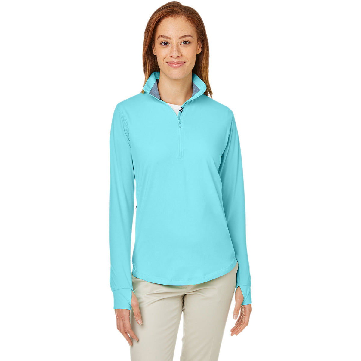 Nautica Women's Sea Mist Saltwater Stylish Quarter-Zip Pullover