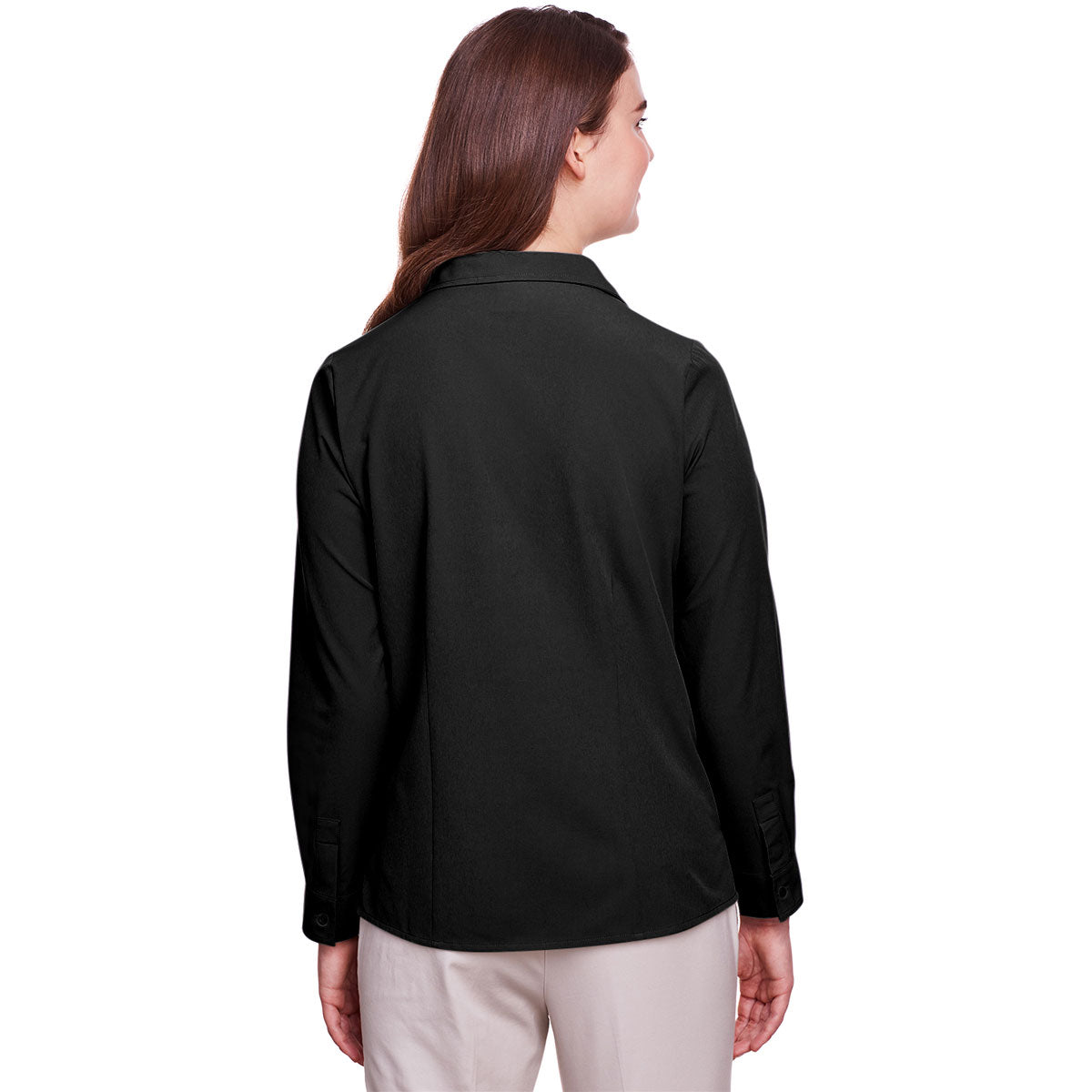 UltraClub Women's Stunning Black Bradley Performance Woven Shirt